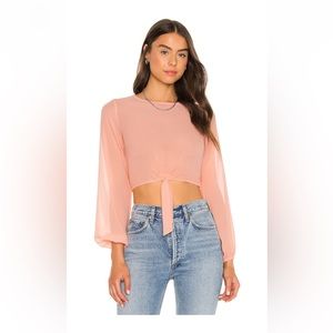 Superdown - Jemma Tie Front Shirt - Peach - Size XS - NWT